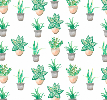 Potted greenery pattern redőnyök konyha - TenStickers