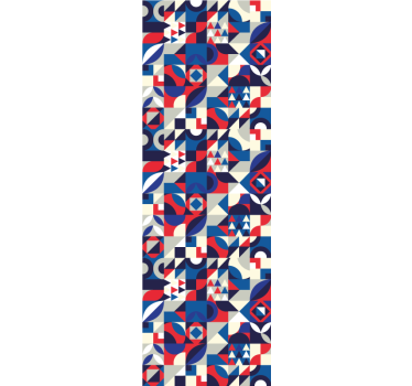 Redőnyök konyha piros és kék mozaikmintával - TenStickers