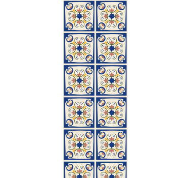 Rózsaszín virágos portugál csempe redőnyök konyha - TenStickers