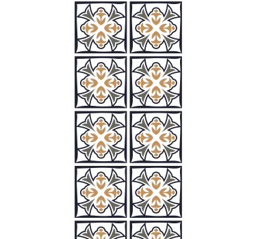 Beige és fekete portugál csempe redőnyök konyha - TenStickers