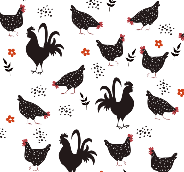 Fekete-fehér kakas redőnyök konyha - TenStickers