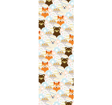 Patchwork állatos medve és róka redőnyök gyerekek - TenStickers