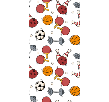 Redőnyök gyerekek - sporteszközök vázlatos stílusban - TenStickers