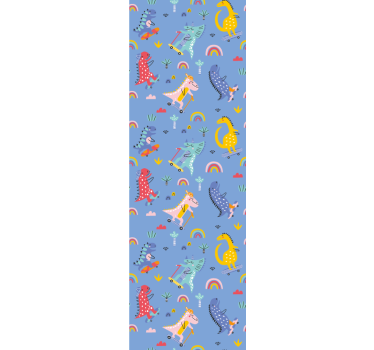 Aranyos gördeszkás dinoszauruszok redőnyök gyerekeknek - TenStickers