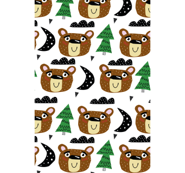 Egyszínű medvék és fák redőnyök gyerekeknek - TenStickers