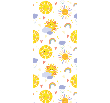 Pasztell színű szivárványok és felhők redőnyök gyerekeknek - TenStickers