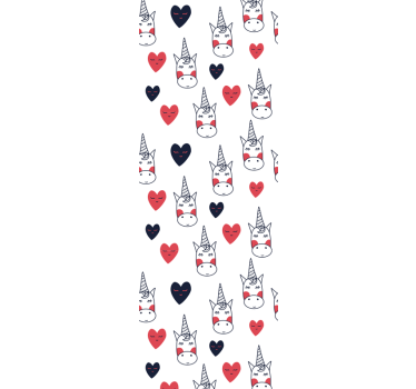 Unikornis mintás szívvel redőnyök gyerekeknek - TenStickers