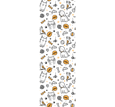 Redőnyök gyerekek macskák és kutyák vázlatszerűen - TenStickers