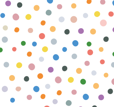 Gyerek redőnyök színes pöttyökkel fehér alapon - TenStickers