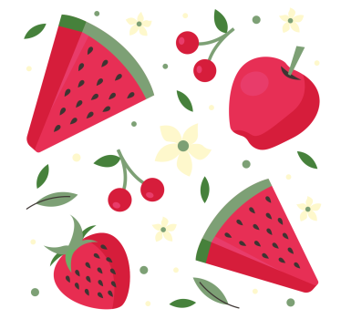 Gyümölcsös mintás redőnyök konyha - TenStickers