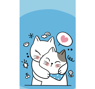 Aranyos macska ölelés redőnyök állatok - TenStickers