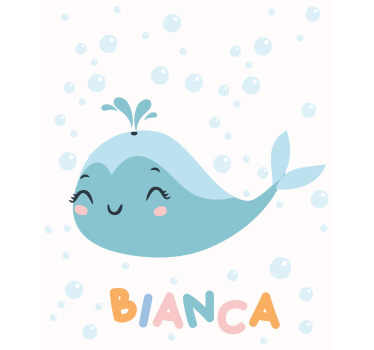 Boldog bálna név Sávroló művészettel - TenStickers