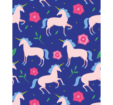 Egyszarvúak és virágok Redőnyök gyerekek - TenStickers