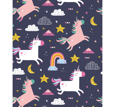 Egyszarvúak és csillagok Redőnyök gyerekek - TenStickers
