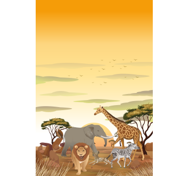 Afrikai rajzfilm táj állat Sávroló - TenStickers