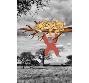 Leopárd és orangután redőnyök állatok - TenStickers