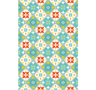 Színes vintage stílusú csempe minta fürdőszoba ablak Sávroló - TenStickers