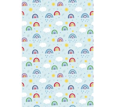 Kék szivárvány és felhők Redőnyök gyerekek - TenStickers