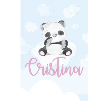 Baba panda ül a név Redőnyök gyerekek - TenStickers
