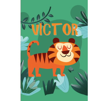 Boldog tigris névvel Redőnyök gyerekek - TenStickers