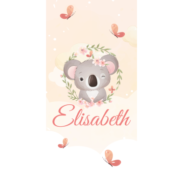 Gyerek redőnyök - névvel ellátott bébi koala - TenStickers