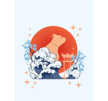 Macska hullámokkal redőnyök állatok - TenStickers