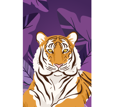 Tigris portré levelekkel redőnyök állatok - TenStickers