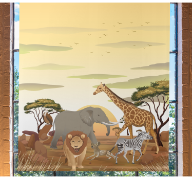 Afrikai rajzfilm táj állat Sávroló - TenStickers