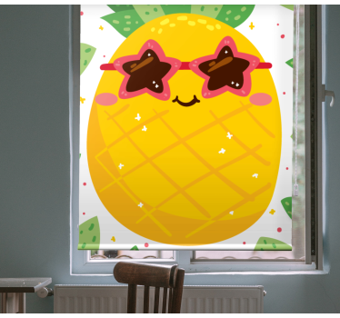 Ananász rózsaszín napszemüveggel, gyümölcs- és zöldségfüggöny - TenStickers
