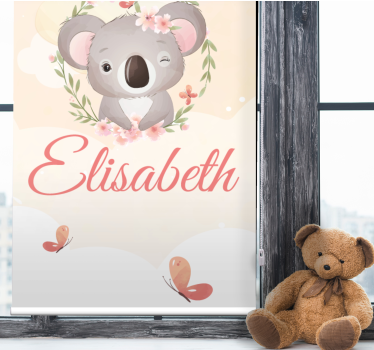Gyerek redőnyök - névvel ellátott bébi koala - TenStickers