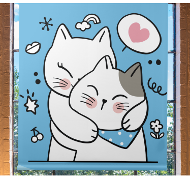 Aranyos macska ölelés redőnyök állatok - TenStickers