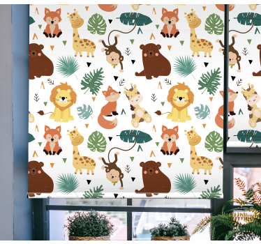 Aranyos szafari lények redőnyök állatok - TenStickers