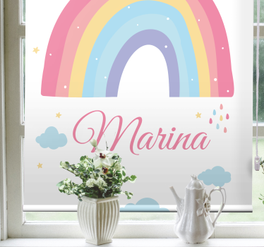 Aranyos szivárvány és felhő pasztell gyerekek Rolókban - TenStickers