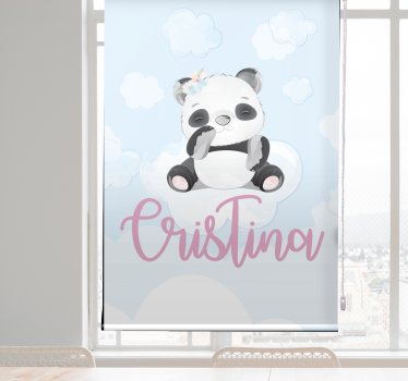 Baba panda ül a név Redőnyök gyerekek - TenStickers