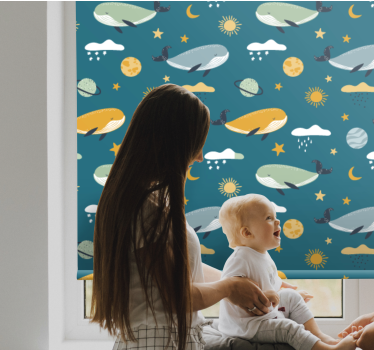 Bálnák minta Redőnyök gyerekek - TenStickers