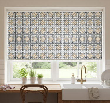 Beige és fekete portugál csempe redőnyök konyha - TenStickers
