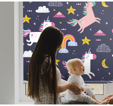 Egyszarvúak és csillagok Redőnyök gyerekek - TenStickers