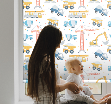 építőipari járművek szórakoztató Redőnyök gyerekek - TenStickers