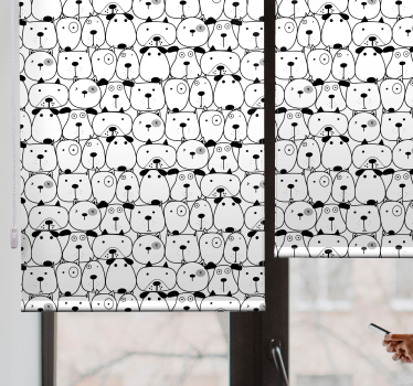Fekete-fehér macskák és kutyák redőnyök állatok - TenStickers