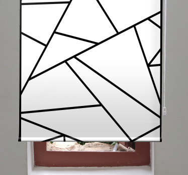 Fekete geometriai vonalak minimalista dizájn fürdőszobai ablak Sá - TenStickers
