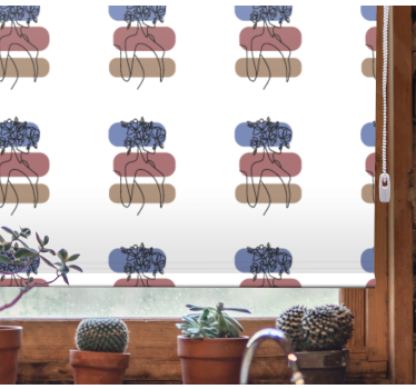 Geometrikus nő design Redőnyök Virágos - TenStickers