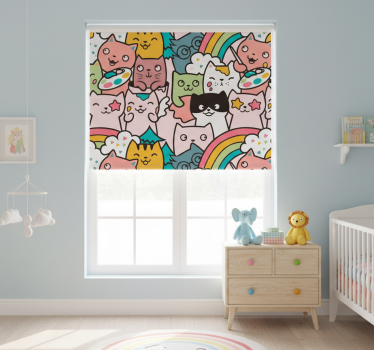 Gyerek redőnyök macskás pasztell mintával - TenStickers