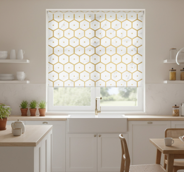 Hexagonális arany márvány mintás redőnyök konyha - TenStickers