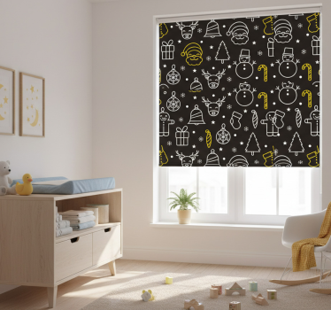Fehér és sárga mintás redőnyök gyerekeknek - TenStickers