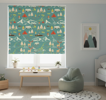 Kempingező figura fák és út - redőnyök gyerekek - TenStickers