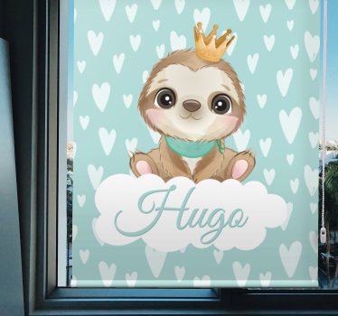 Lajhár koronával és névvel Redőnyök gyerekek - TenStickers