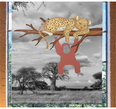 Leopárd és orangután redőnyök állatok - TenStickers