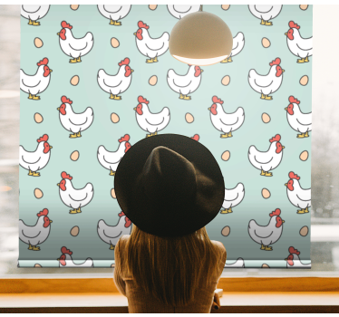 Fehér csirkék és tojások redőnyök állatok - TenStickers