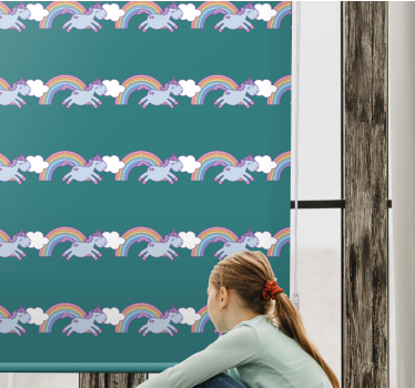 Futó unikornisok és szivárványok Redőnyök gyerekek - TenStickers