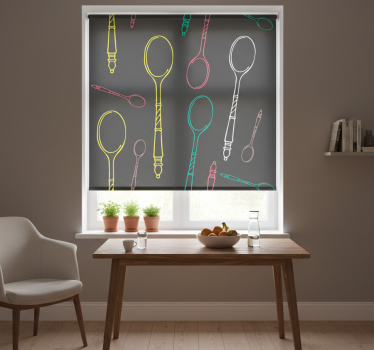 Neon eszközök rajza redőnyök konyha - TenStickers